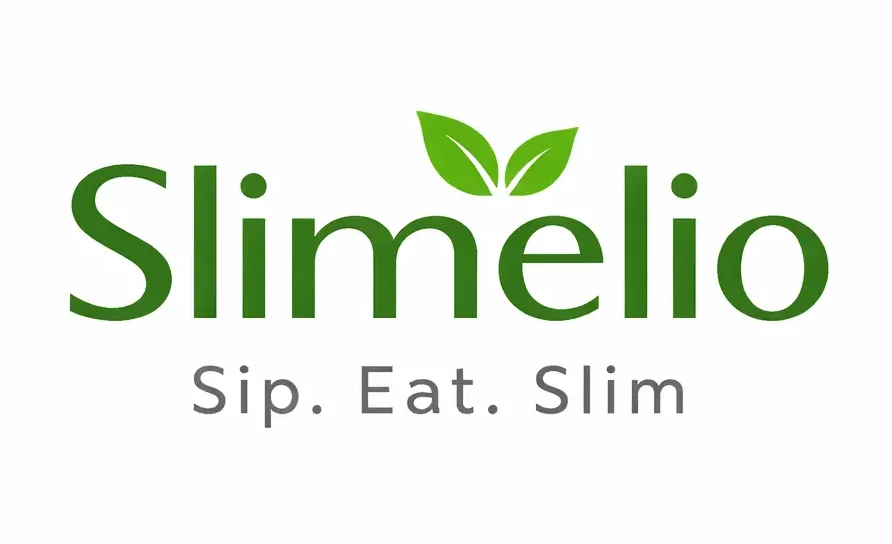 Slimelio health and weight loss brand logo with tagline Sip Eat Slim