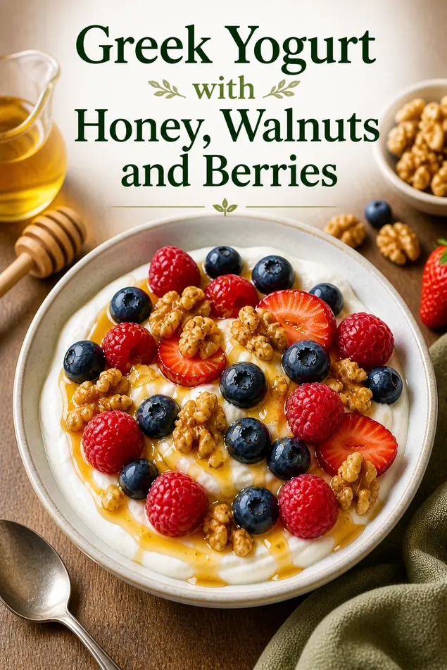 Mediterranean diet recipes for beginners greek yogurt with honey walnuts and berries healthy breakfast high protein meal